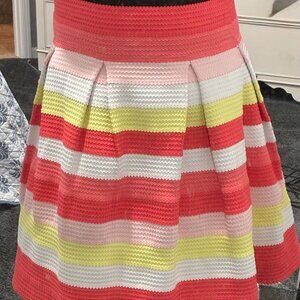 7TH AVENUE NEW YORK & CO Orange Colorful Striped knee-length Skirt Size XL